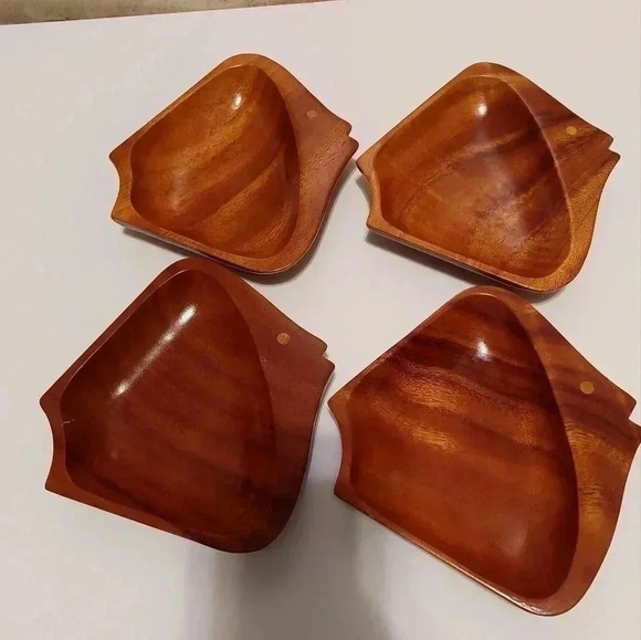 Monkey Pod Other - Set of 4 Monkey Pod Fish Bowls